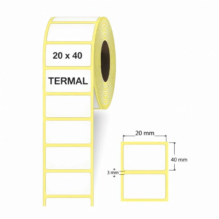 Etiket 20 X 40 Tek Sıra Termal 500 Sarım