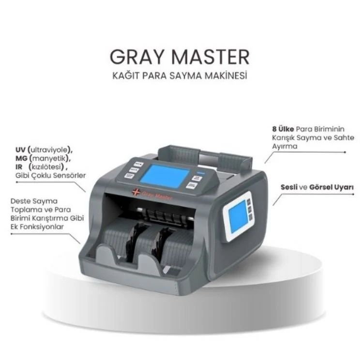 Gray Master 8 Ülke Kağıt Para Sayma Makinesi